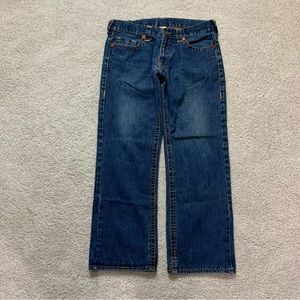VINTAGE Y2K Men's TRUE RELIGION Indigo BLUE Denim RELAXED Loose Fit JEANS  38
